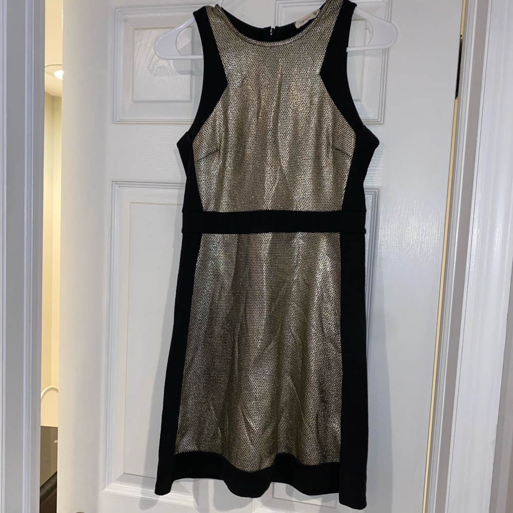 Black and gold cocktail dress